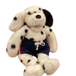 Vtg 17" Build-A-Bear Dalmatian Stuffed Plush 1997 Dog Puppy Red Collar BABW EUC